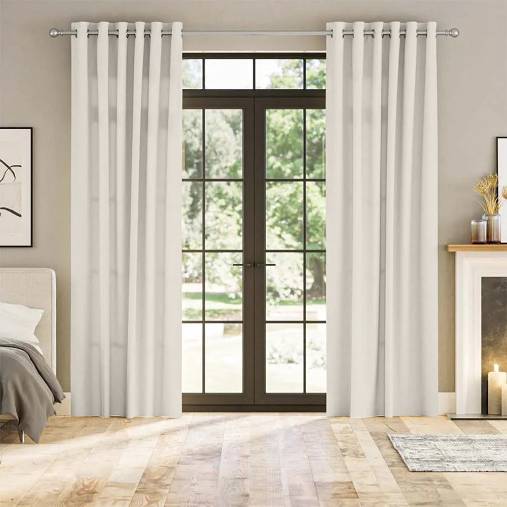 Velvet Minimalist Curtain Grommet Luna