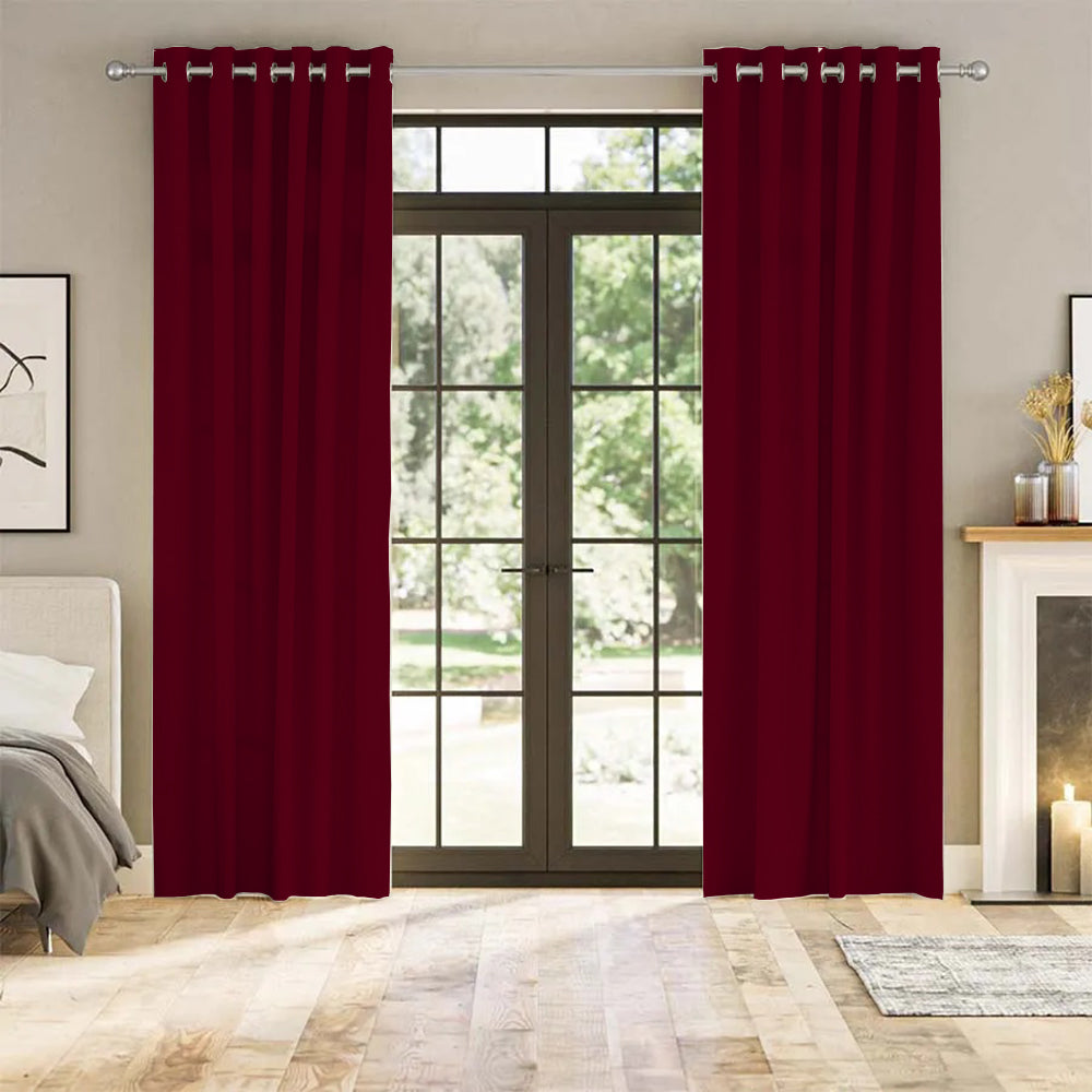 Velvet Minimalist Curtain Grommet Luna