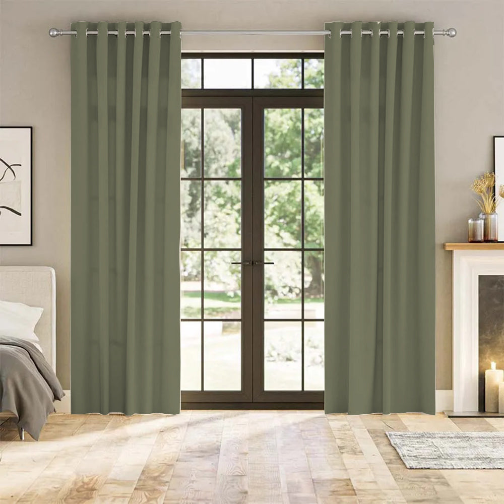 Velvet Minimalist Curtain Grommet Luna