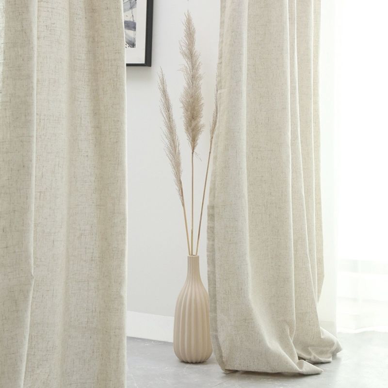 Linen Semi Sheer Curtains Soft Top Sora