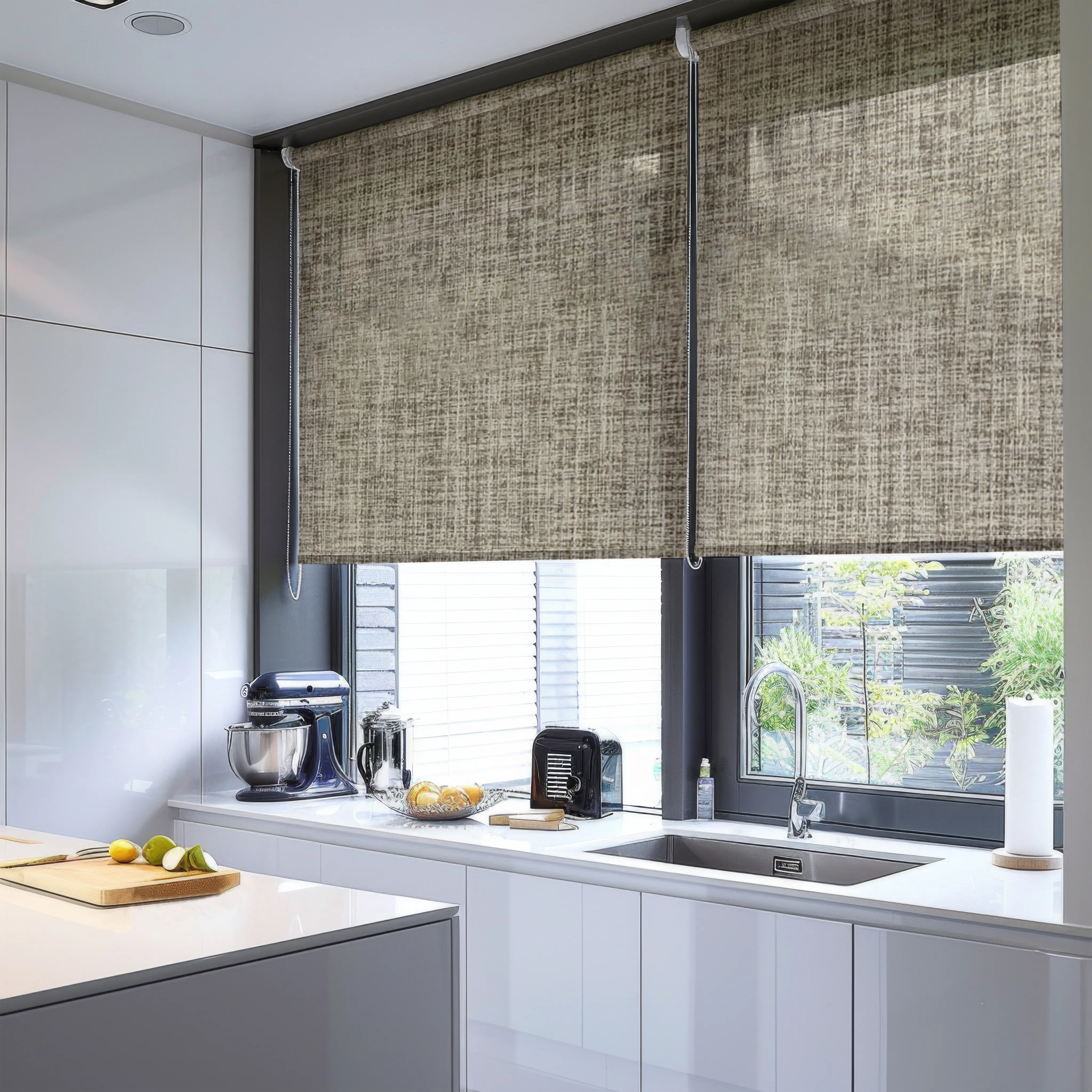 Cove Motorized Light Filtering Roller Shades