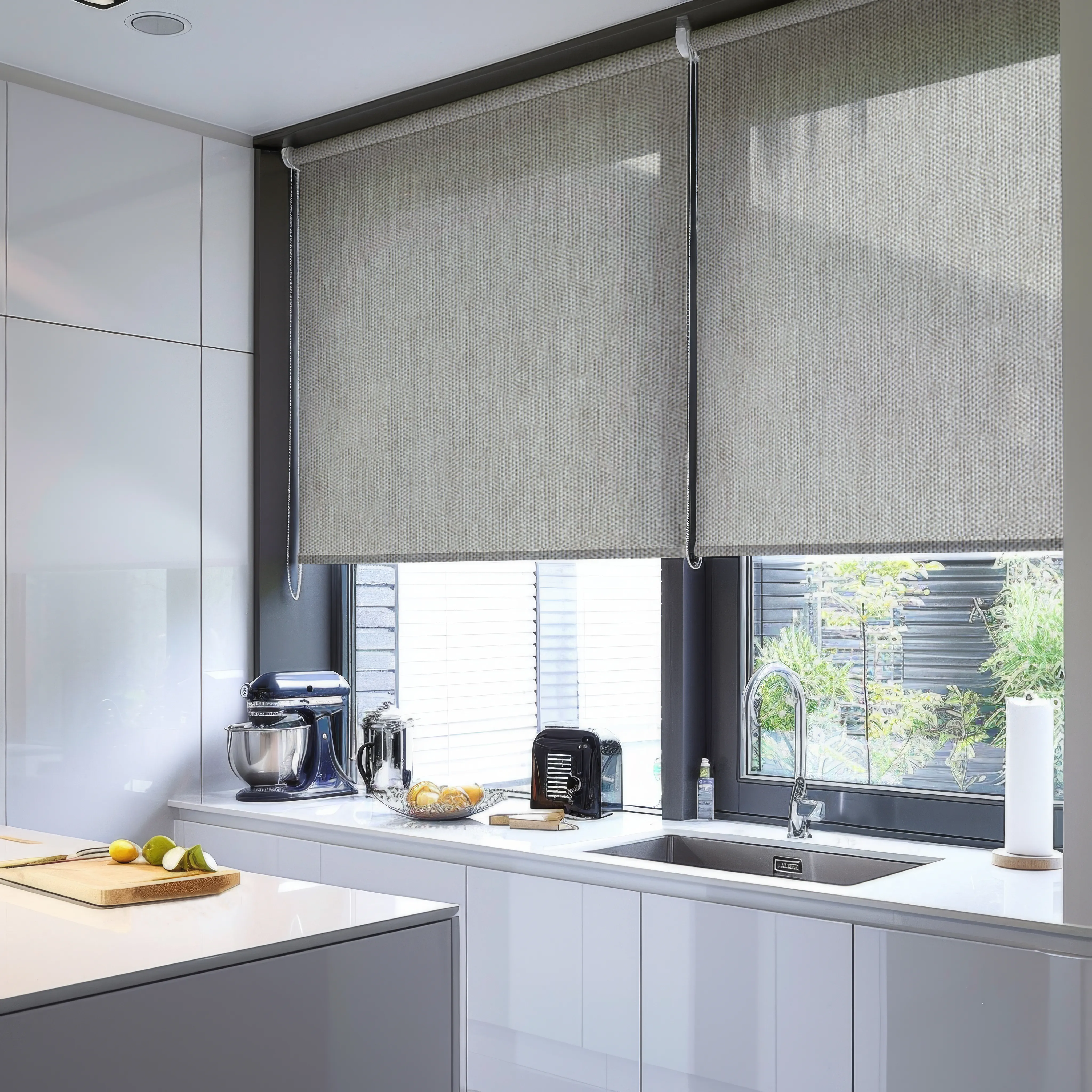 Aurora Motorized Light Filtering Roller Shades