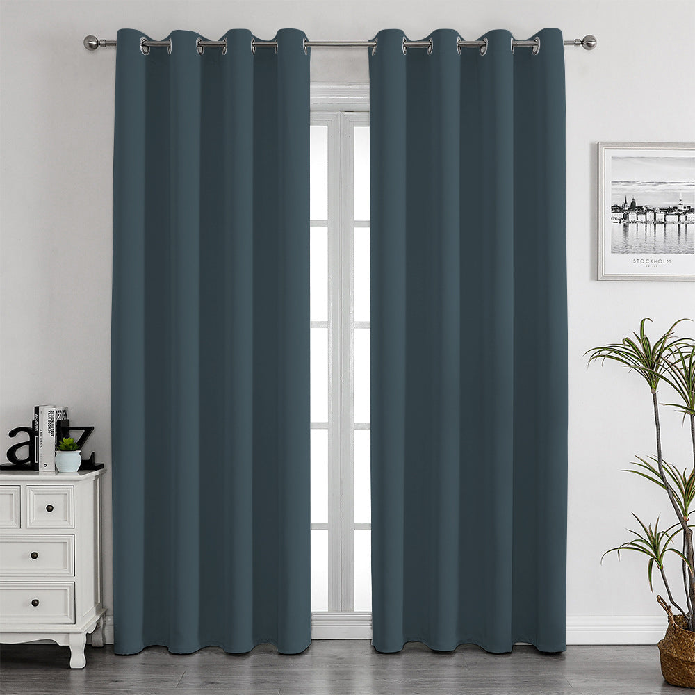 Velvet Minimalist Curtain Grommet Cloud