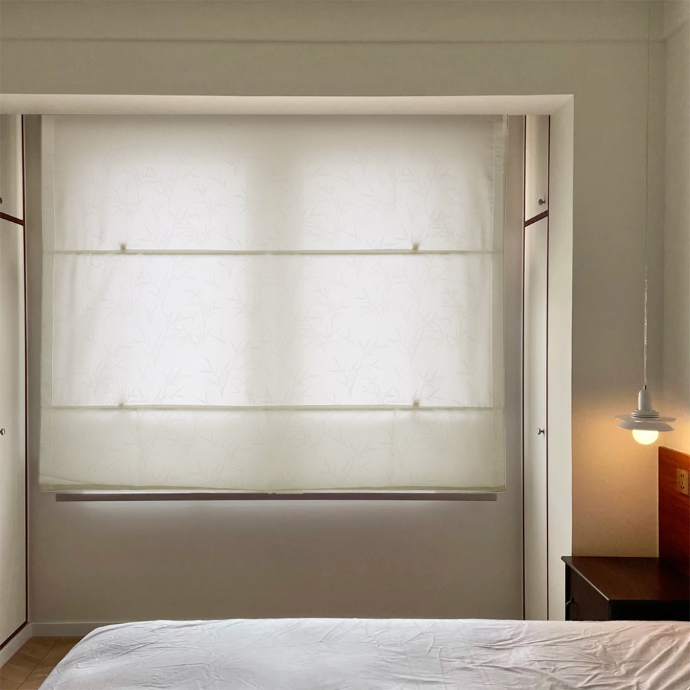 Ava White Sheer Roman Shades Cordless/Corded