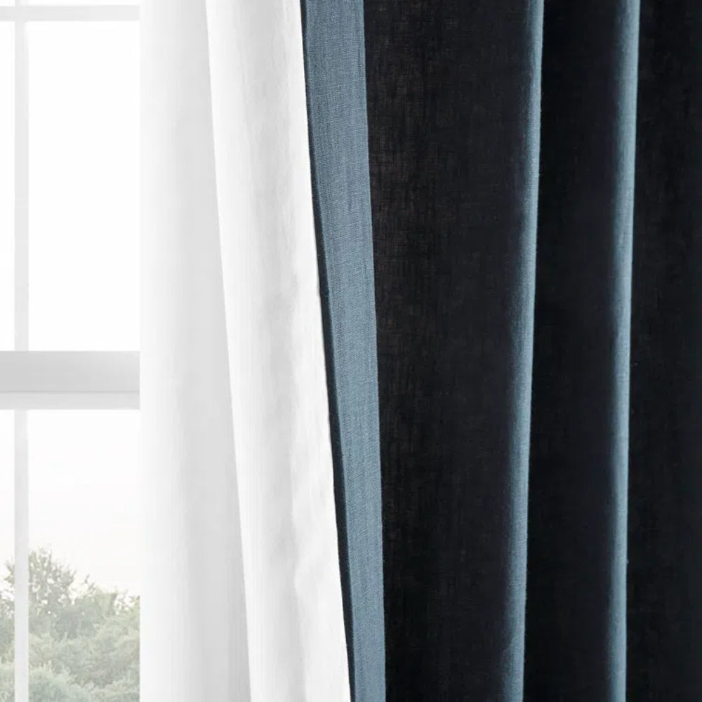 Linen Ripple Fold Curtain with Track Kit Skyler