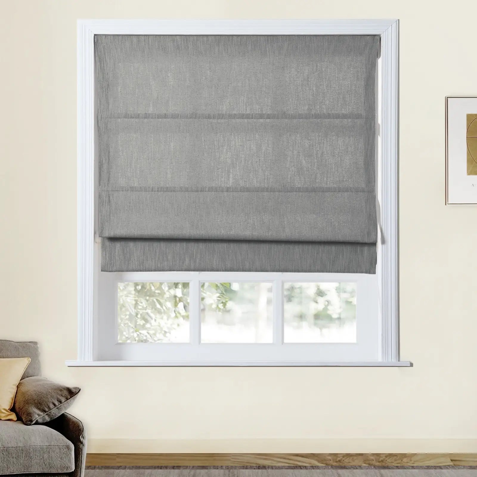 Sunny Linen Cordless Roman Shade