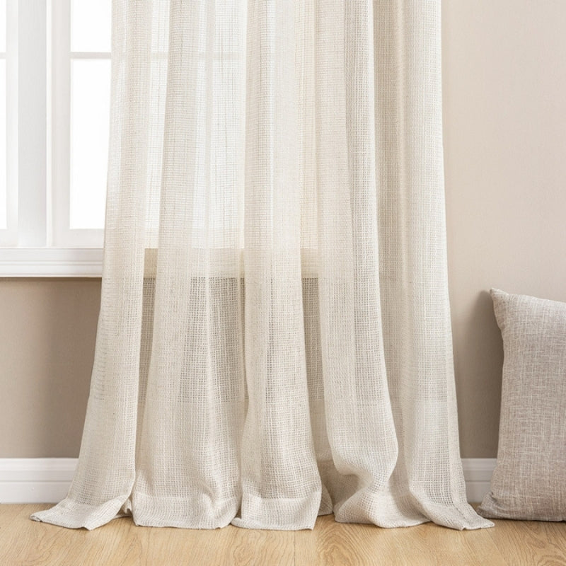 Soft Weave Texture Sheer Curtains Linen Pleated Eden