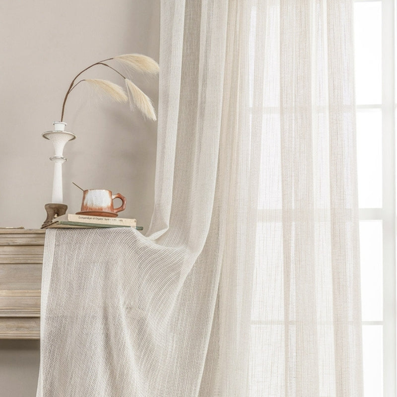 Soft Weave Texture Sheer Curtains Linen Soft Top Eden