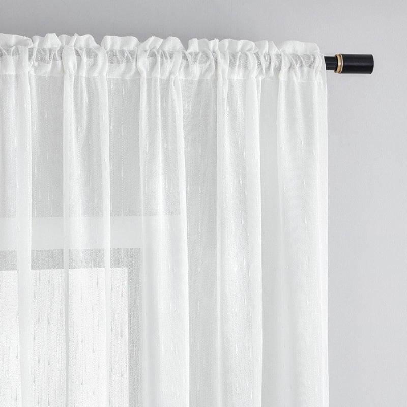 Raindrop Texture Sheer Curtains Soft Top Cara