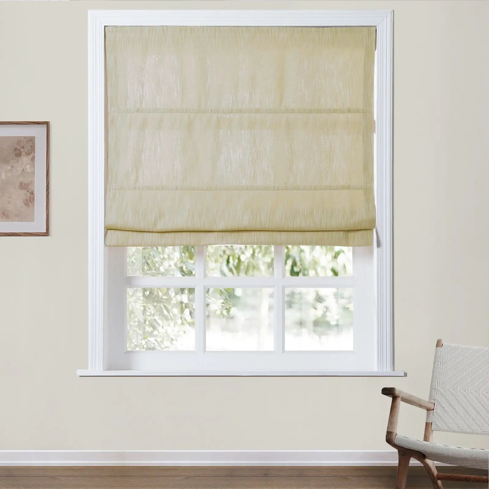 Sunny Blackout Cord Lift Linen Roman Shade