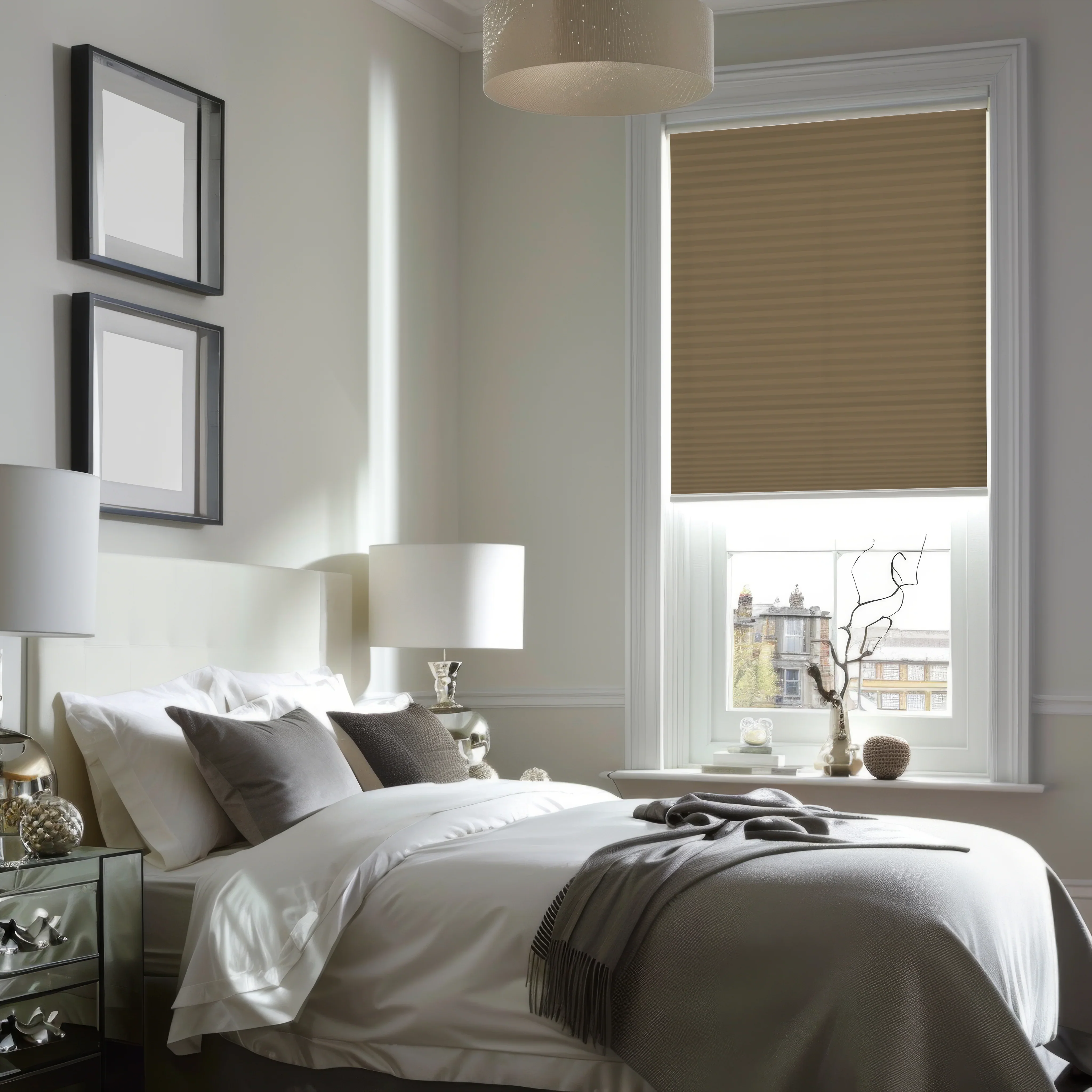 ASH Motorized Light Filtering Cellular Shades