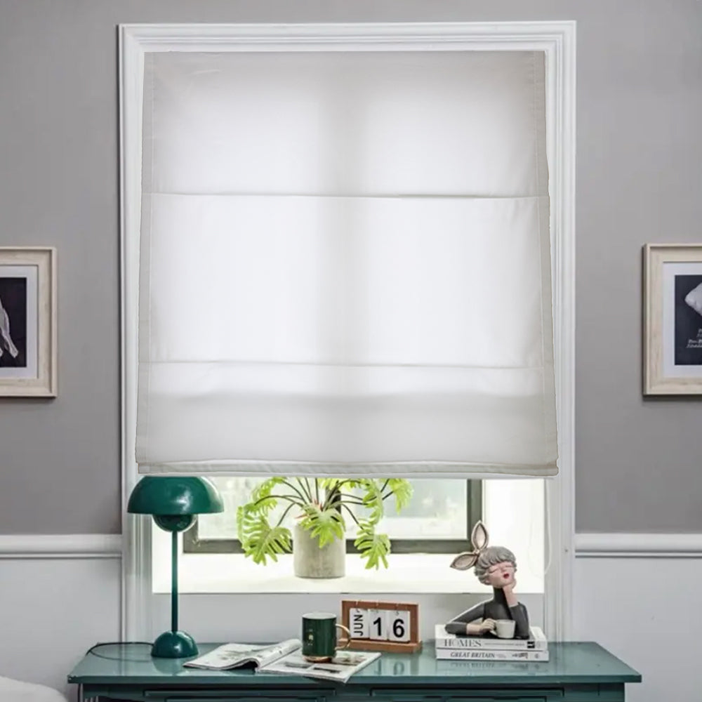 Mira White Sheer Roman Shades Cordless/Corded