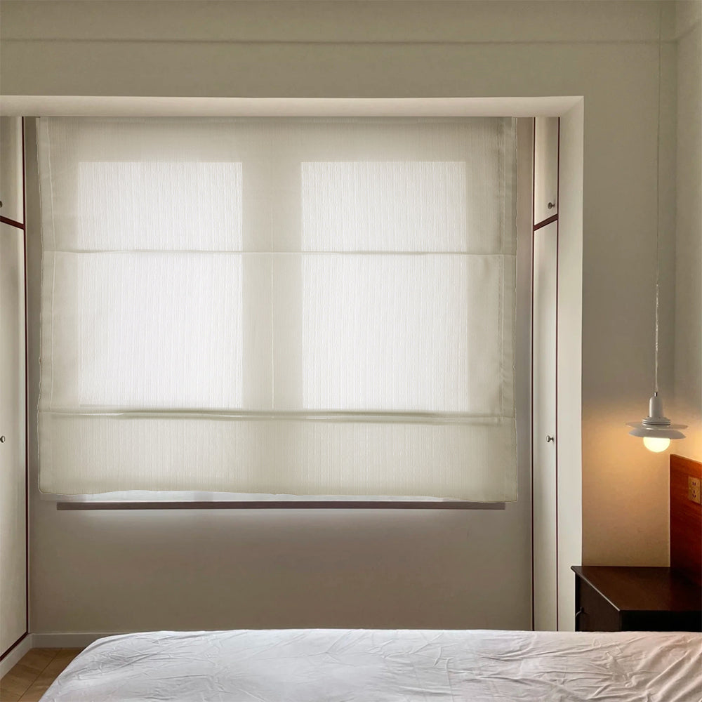 Vera White Sheer Roman Shades Cordless/Corded