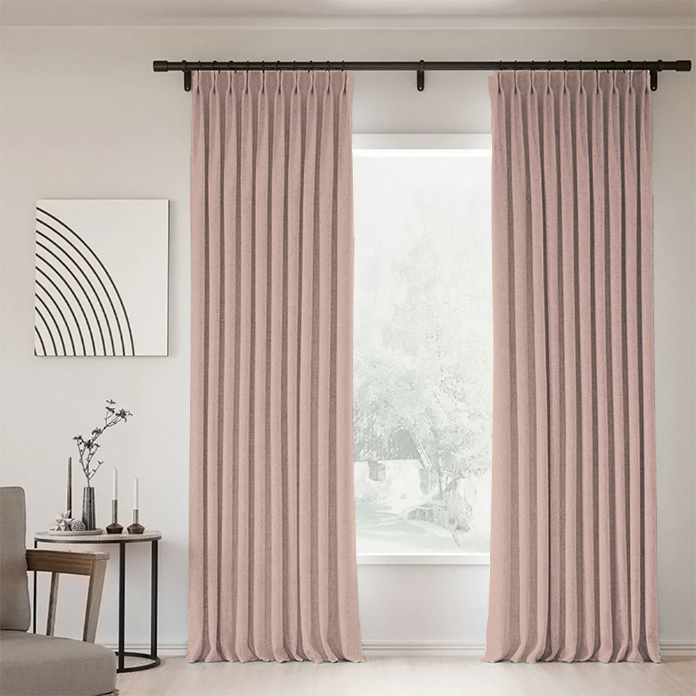 Linen Blackout Curtain Pleated Sunny