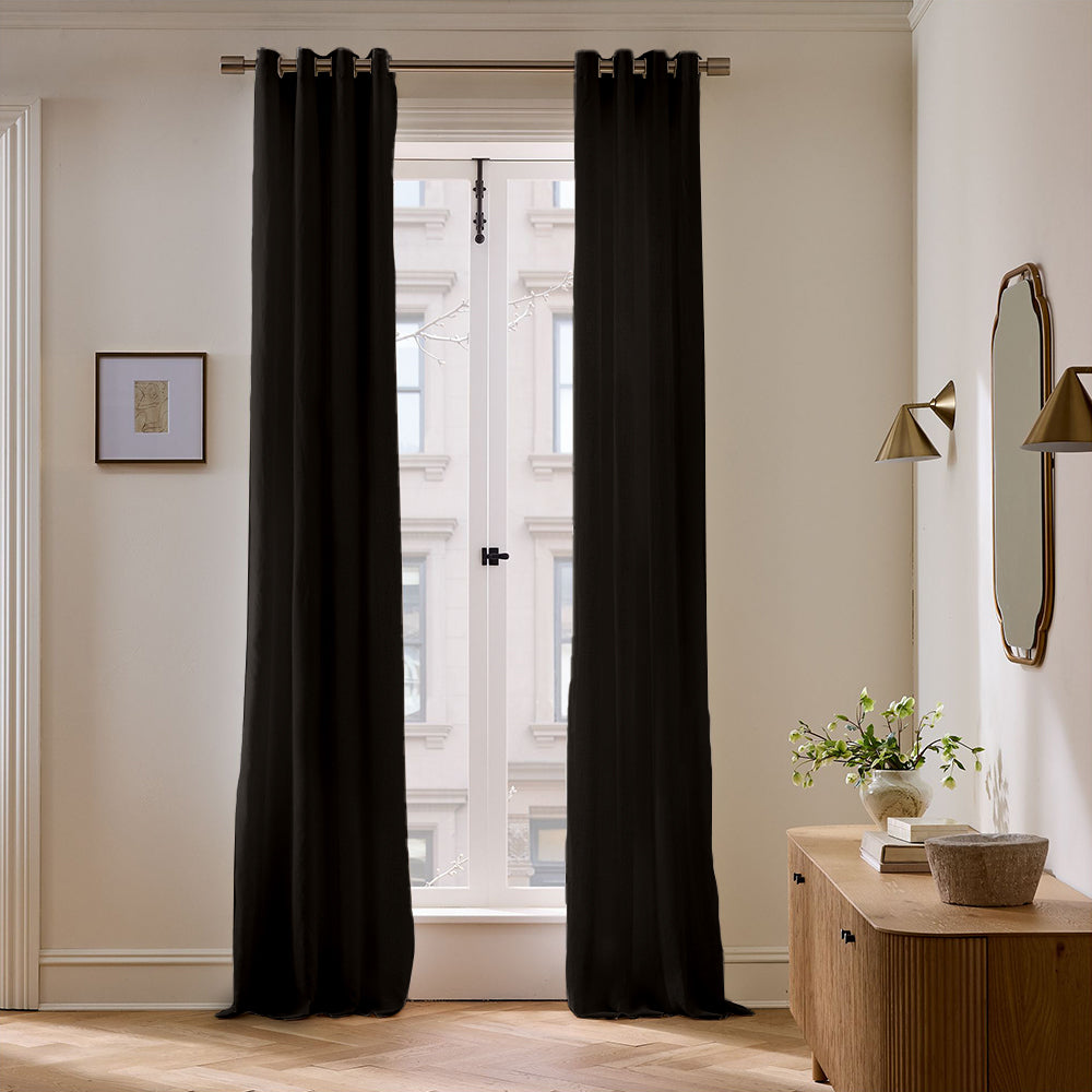 Linen Blackout Curtain Grommet Skyler