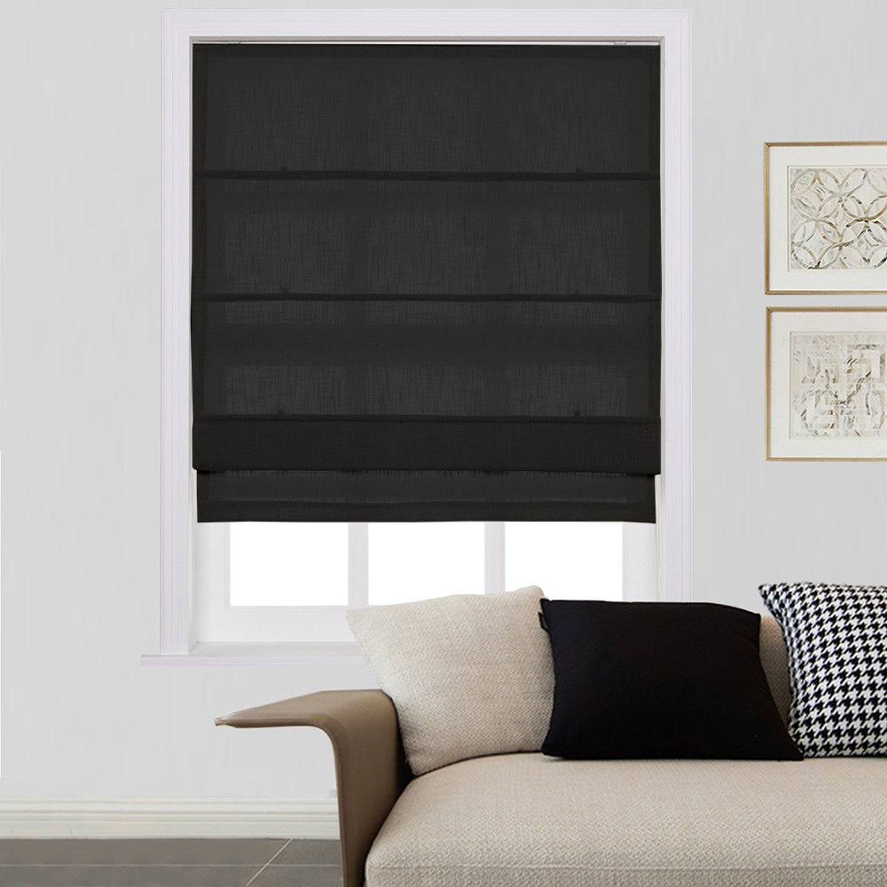 Sunny Blackout Cord Lift Linen Roman Shade