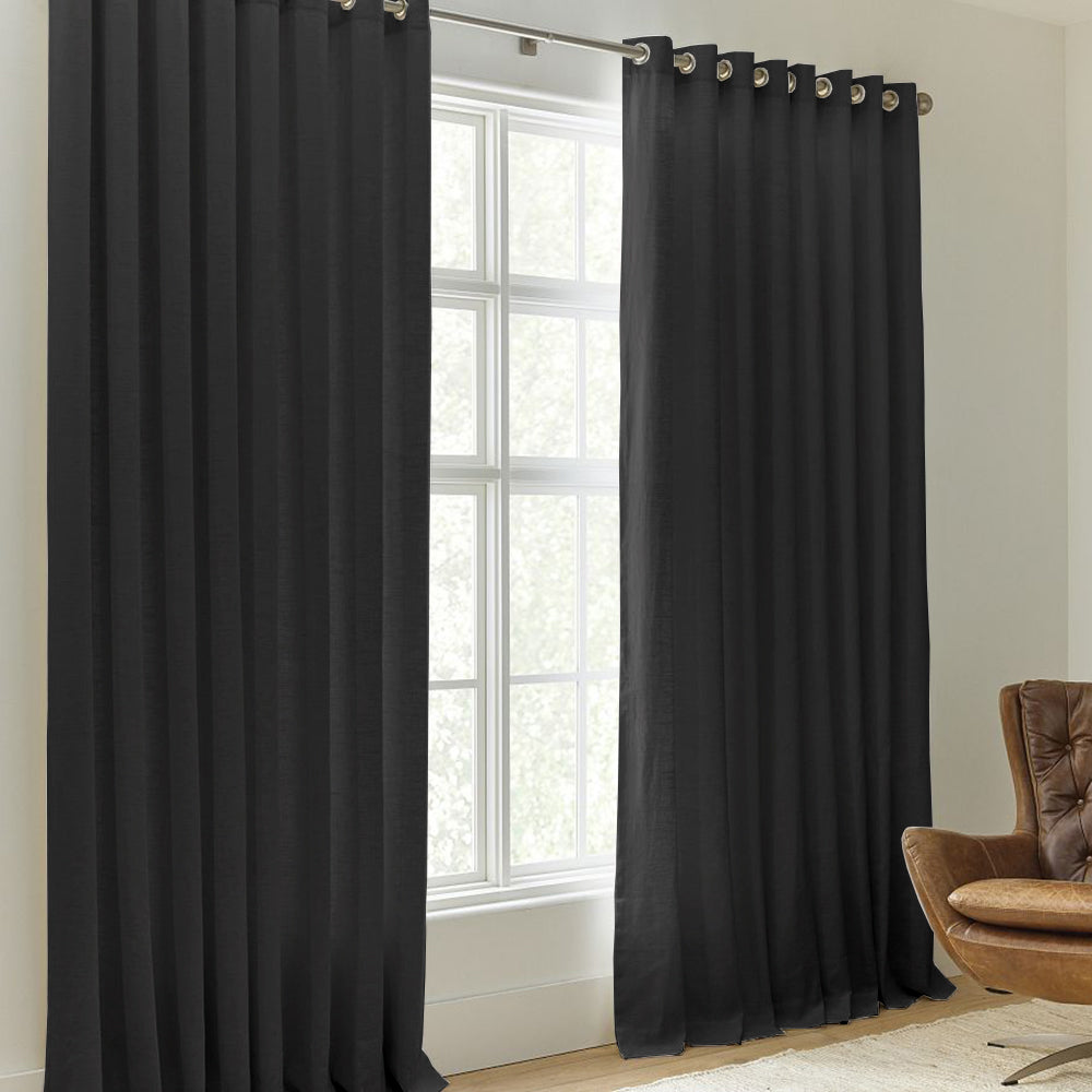 Linen Blackout Curtain Grommet Sunny