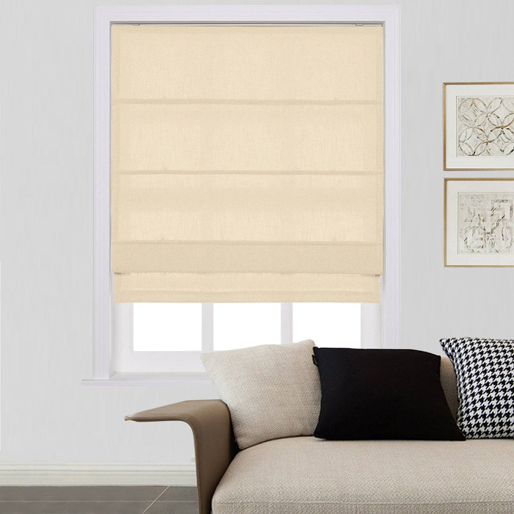 Sunny Blackout Cord Lift Linen Roman Shade