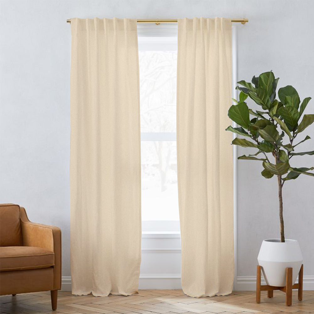 Linen Blackout Curtain Soft Top Sunny