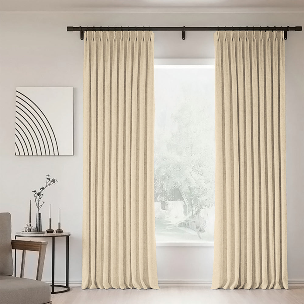 Linen Blackout Curtain Pleated Sunny