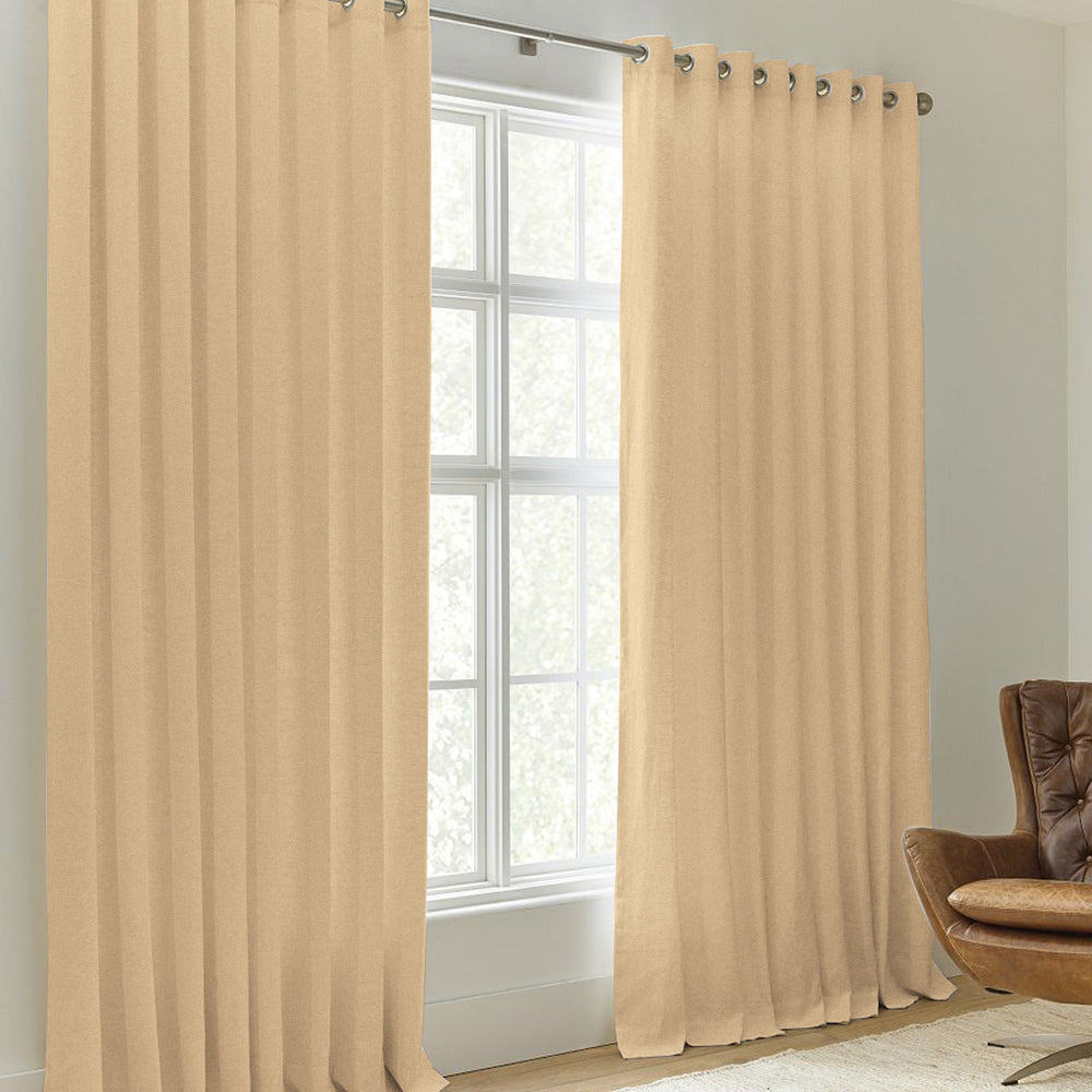 Linen Blackout Curtain Grommet Sunny