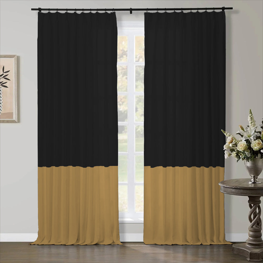 Premium Linen Cotton Curtain Two-Tone Pleated Aira