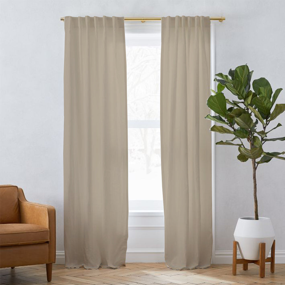 Linen Blackout Curtain Soft Top Sunny