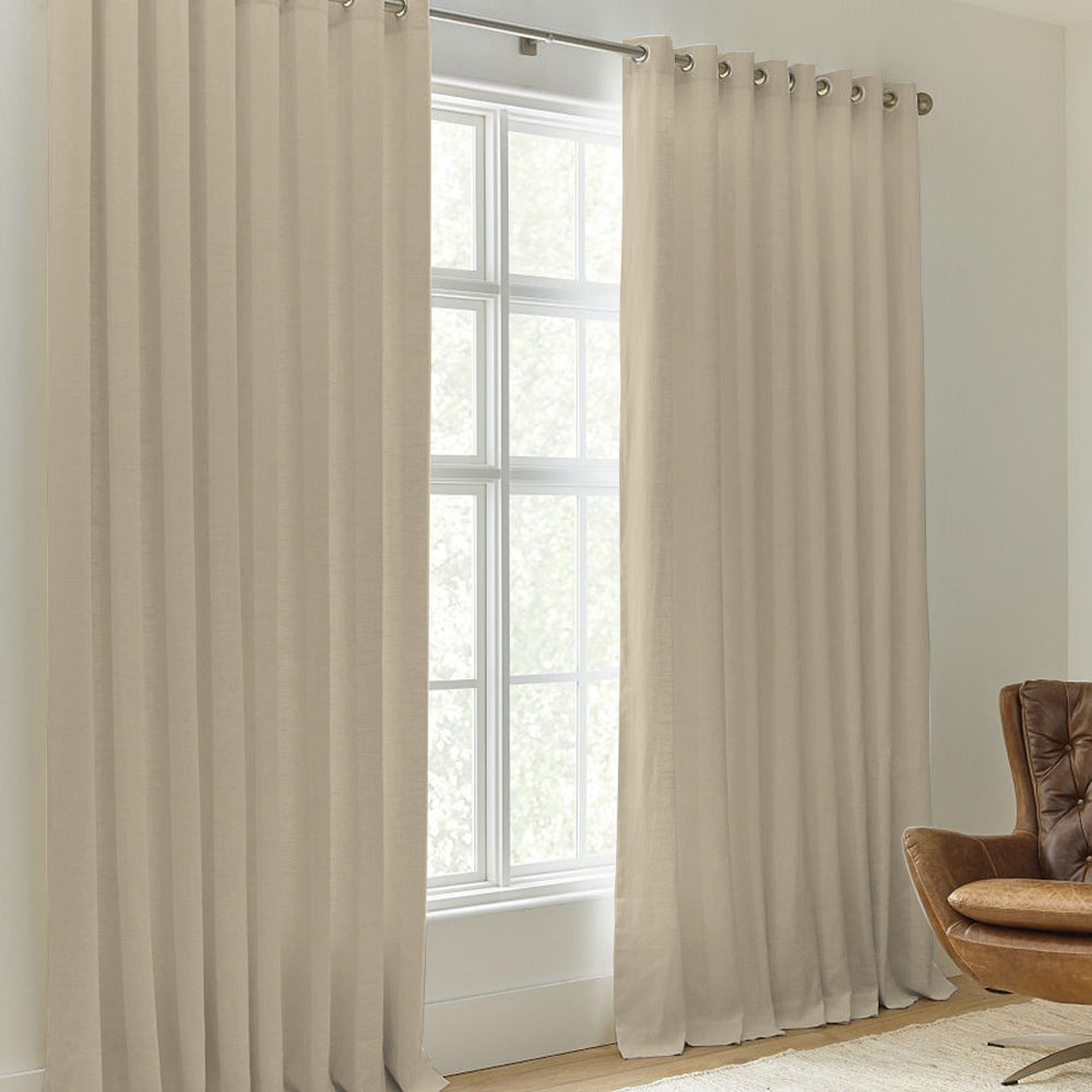 Linen Blackout Curtain Grommet Sunny