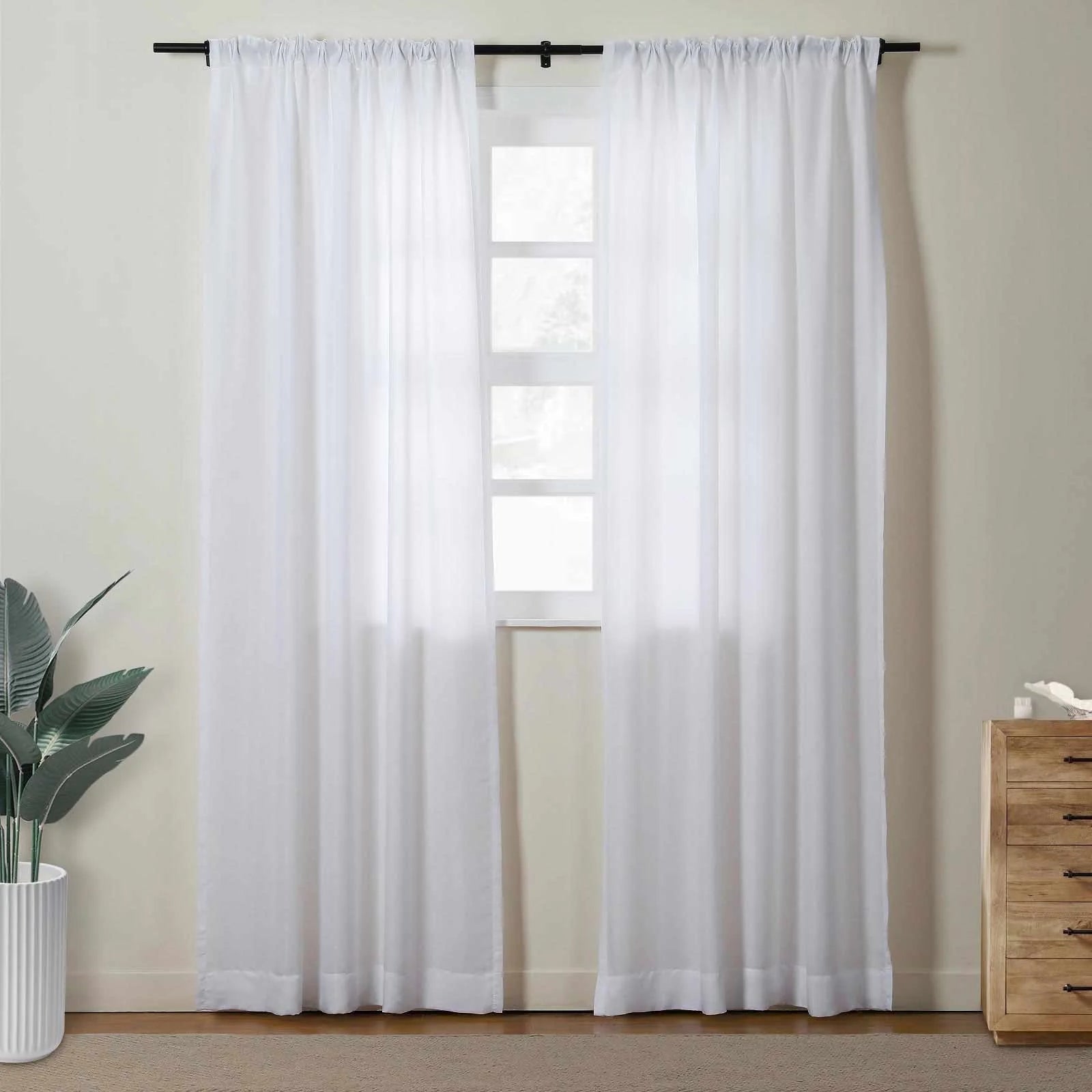 Sheer Soft Top Minimalist Curtain,Living Room Lumi