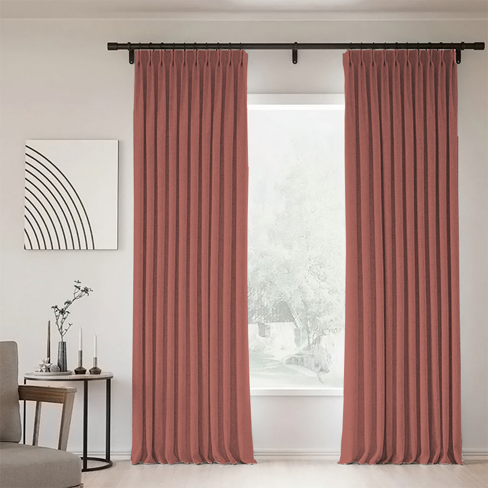 Linen Blackout Curtain Pleated Sunny