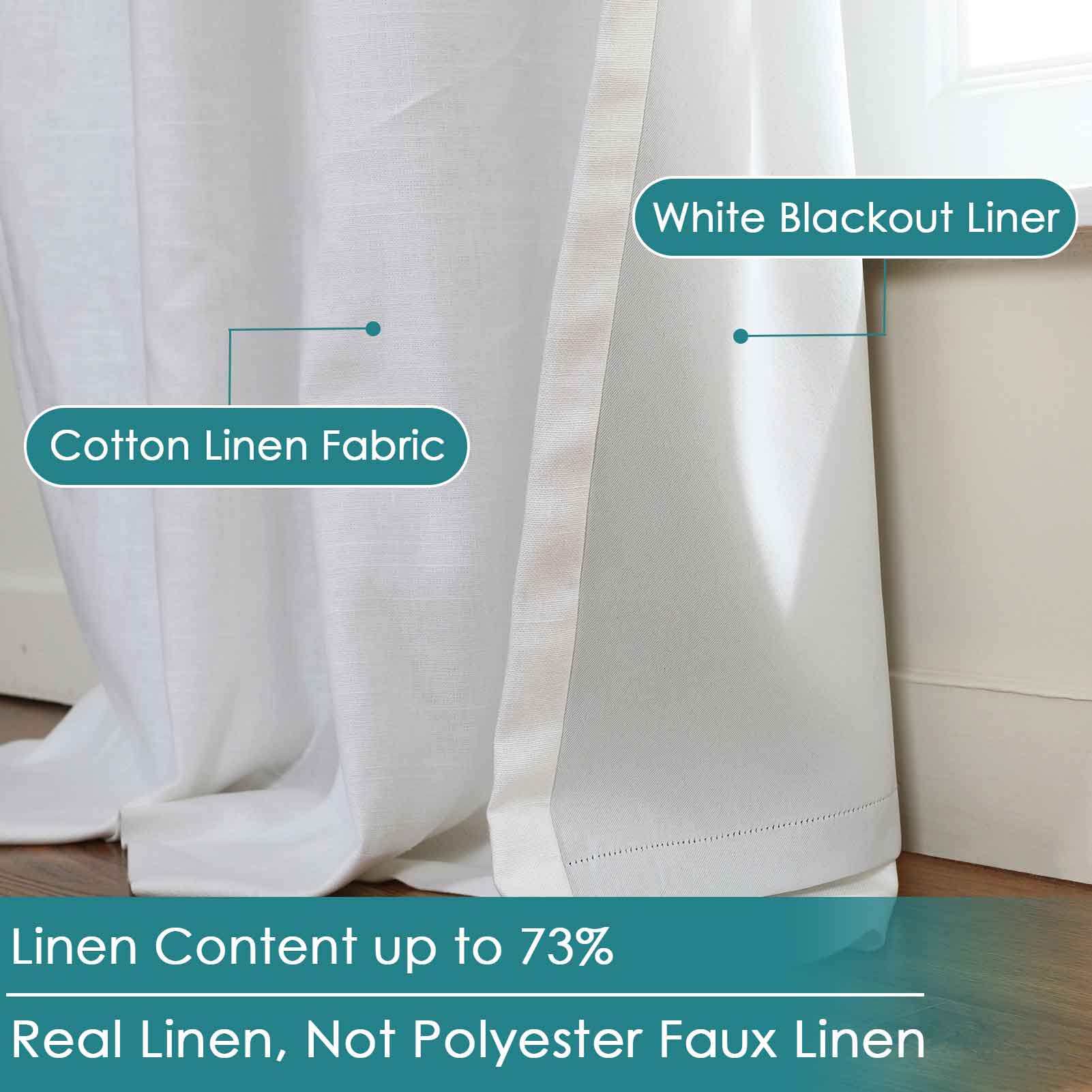 Premium Linen Cotton Curtain Pleated Aira