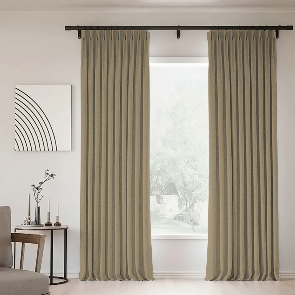 Linen Blackout Curtain Pleated Sunny