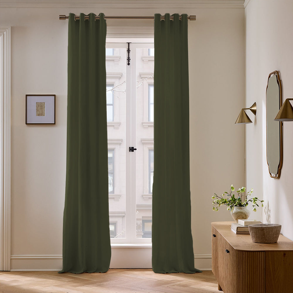 Linen Blackout Curtain Grommet Skyler