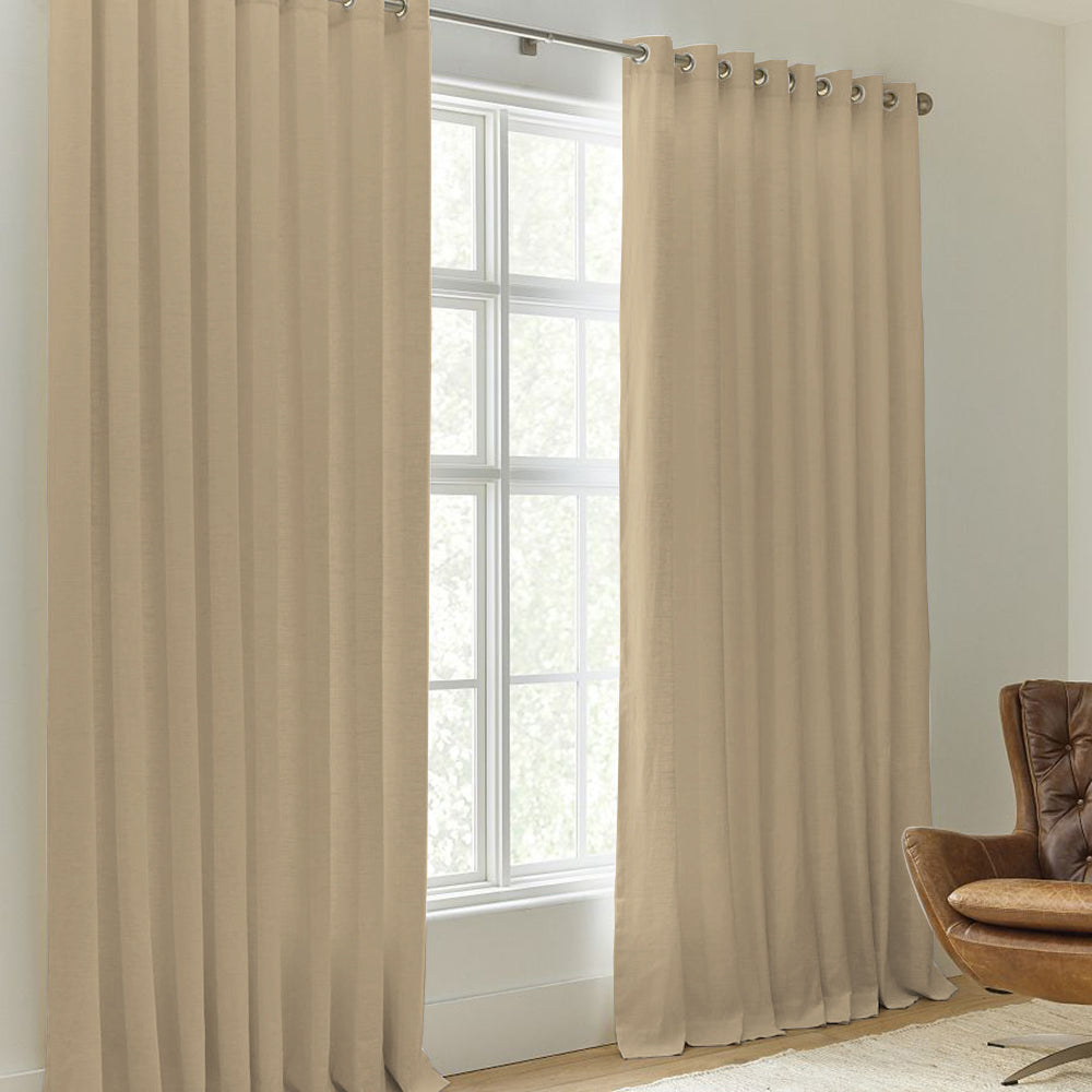 Linen Blackout Curtain Grommet Sunny