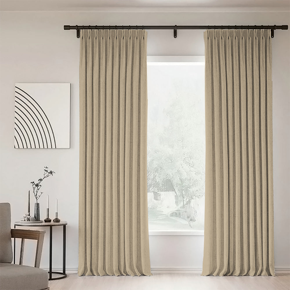 Linen Blackout Curtain Pleated Sunny