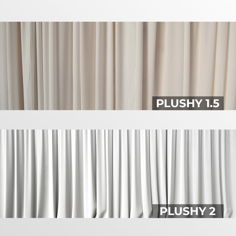 Velvet Pleated Modern Luxury White Curtain, 4 Color Plushy