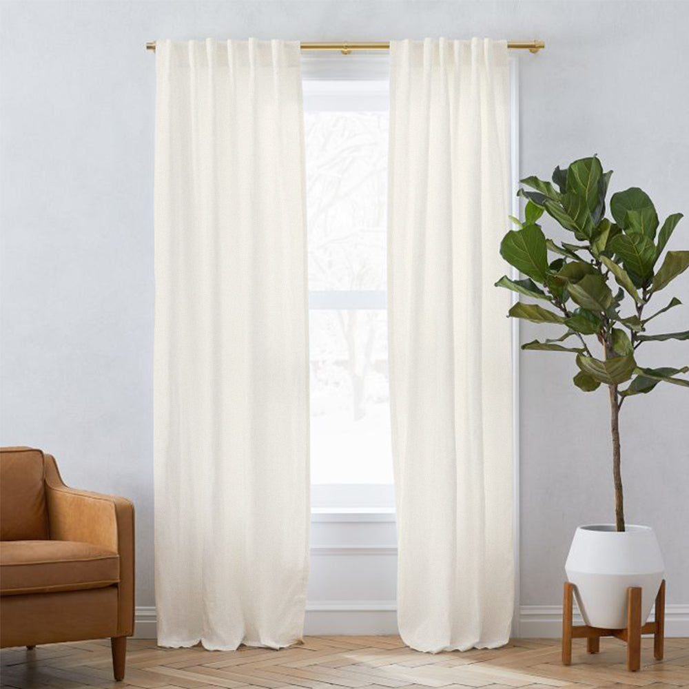 Linen Blackout Curtain Soft Top Sunny